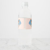 Mooie bruine Doe met witte Baby showers Waterfles Etiket (Achterkant)
