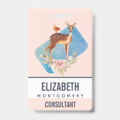 Mooie bruine Doe met witte vlekken Badge (Achterkant)