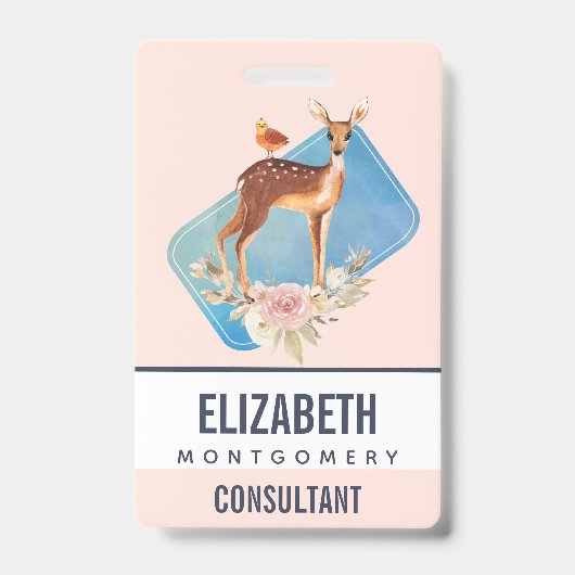 Mooie bruine Doe met witte vlekken Badge (Voorkant)