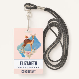 Mooie bruine Doe met witte vlekken Badge