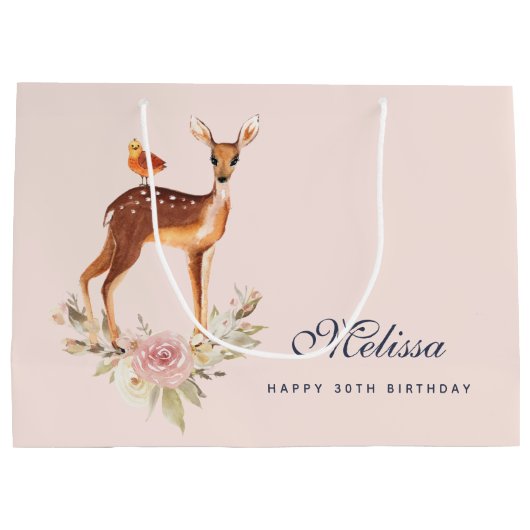 Mooie bruine Doe met witte vlekken Groot Cadeauzakje (Achterkant)