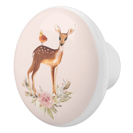 Mooie bruine Doe met witte vlekken Keramische Knop (Rechts)