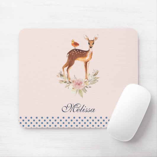 Mooie bruine Doe met witte vlekken Muismat (Met muis)