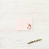 Mooie bruine Doe met witte vlekken Post-it® Notes (Op bureau)