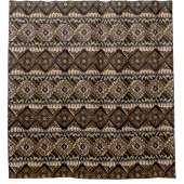 Mooie, bruine en roestmodemdoek geïnspireerd douchegordijn (Voorkant)