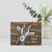 Mooie bruine en witte geit foto dank je wel briefkaart (Staand voorkant)