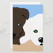 Mooie bruine en witte Labrador puppy kunst cadeaus Briefpapier (Voorkant / Achterkant)