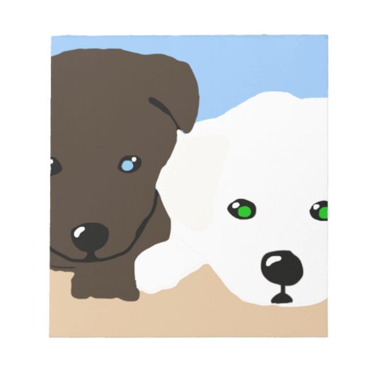 Mooie bruine en witte Labrador puppy kunst cadeaus Notitieblok (Voorkant)