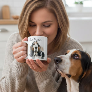 Mooie bruine en zwarte Basset Hound mok