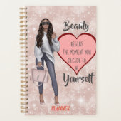 Mooie bruine hair Girl Planner (Voorkant)