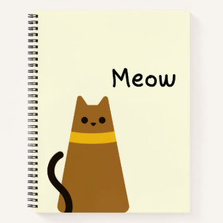 Mooie Bruine Kat Miauw Esthetisch Notitieboek