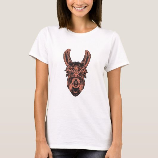 Mooie bruine lama t-shirt (Voorkant)