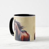 Mooie Bruine Paard Aangepaste Naam Mok (Voorkant links)