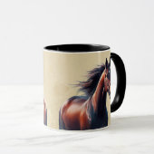 Mooie Bruine Paard Aangepaste Naam Mok (Voorkant rechts)