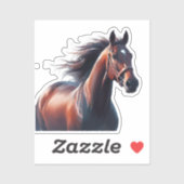 Mooie Bruine Paard Aangepaste Naam Sticker (Vel)