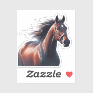Mooie Bruine Paard Aangepaste Naam Sticker