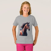 Mooie Bruine Paard Aangepaste Naam T-shirt (Voorkant volledig)