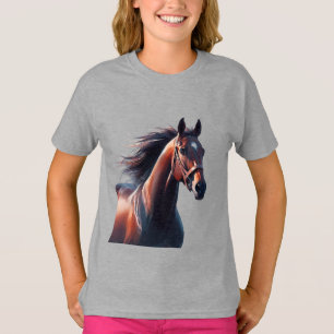 Mooie Bruine Paard Aangepaste Naam T-shirt