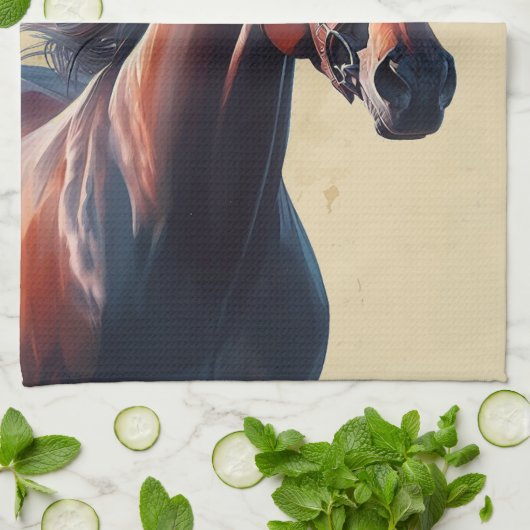 Mooie Bruine Paard Aangepaste Naam Theedoek (Gevouwen)