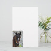 Mooie bruine paard briefpapier (Staand voorkant)