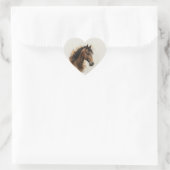 Mooie Bruine Paard Dier Kunst Hart Sticker (Tas)