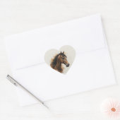 Mooie Bruine Paard Dier Kunst Hart Sticker (Envelop)