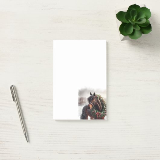 Mooie bruine Paard Kerstkrans Post-it® Notes (Kantoor)