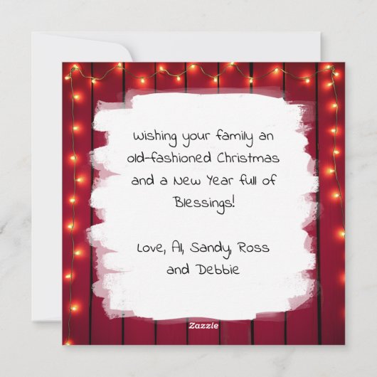 Mooie bruine paard op een feestelijke boerderij me feestdagenkaart (Achterkant)