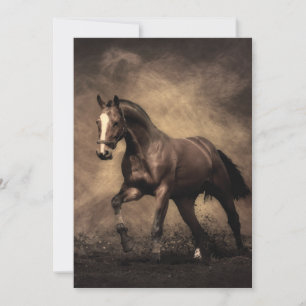 Mooie bruine paard werkkussen kaart