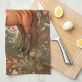 Mooie Bruine Paard William Morris Geïnspireerd Theedoek (Quarter Fold)