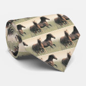 Mooie bruine paarden aan het rennen stropdas (Opgerold)