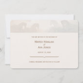 Mooie bruine paarden bruiloft Save the Date (Achterkant)