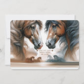 Mooie bruine paarden bruiloft Save the Date (Voorkant)