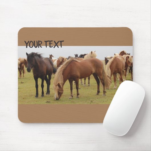 Mooie bruine paarden muismat (Met muis)
