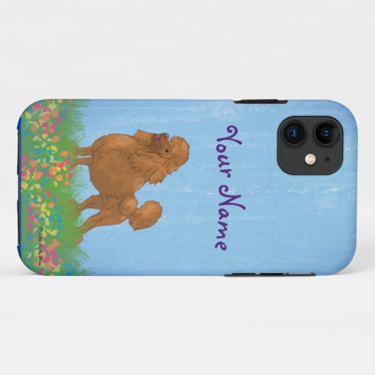 Mooie bruine poedel Case-Mate iPhone case (Achterkant (horizontaal))