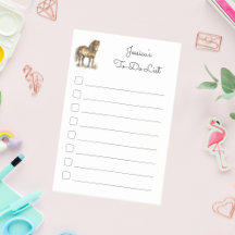 Mooie Bruine Poney Script Paard Kinderen Sticky Ta