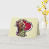 Mooie bruine popArt Vizsla Hongaarse aanwijzer Kaart (Gele Bloem)