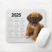 Mooie bruine puppy 2025 hondenkalender muismat (Met muis)