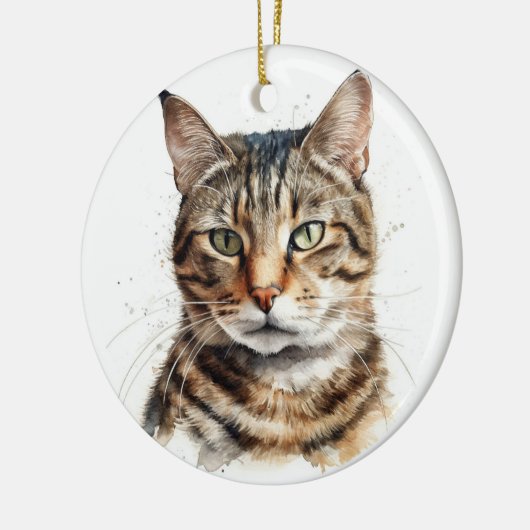 MOOIE BRUINE TABBY BINNENLANDSE KORTE HAAR KAT KERAMISCH ORNAMENT (Links)