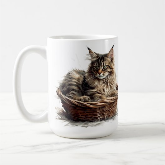 MOOIE BRUINE TABBY MAINE COON KAT IN MAND KOFFIEMOK (Links)