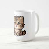 Mooie bruine tabby poes koffiemok (Voorkant rechts)