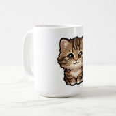 Mooie bruine tabby poes koffiemok (Voorkant links)