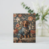 Mooie bruine teckel | Dachshund Portret Briefkaart (Staand voorkant)