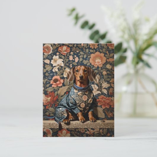 Mooie bruine teckel | Dachshund Portret Briefkaart (Staand voorkant)