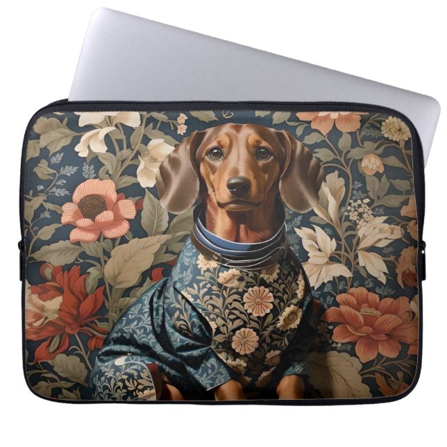 Mooie bruine teckel | Dachshund Portret Laptop Sleeve (Voorkant)
