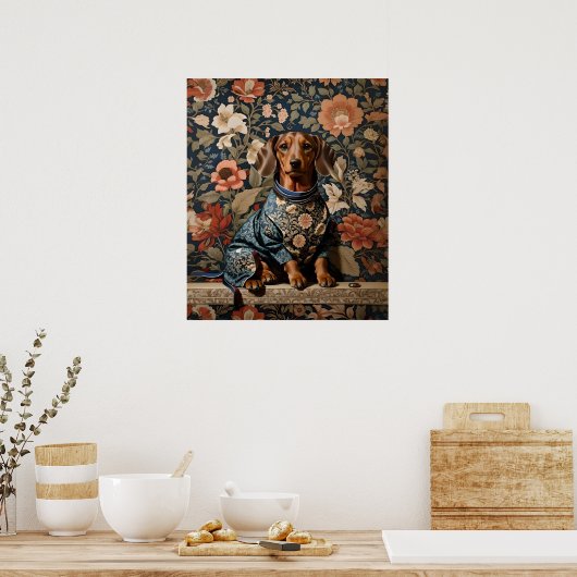 Mooie bruine teckel | Dachshund Portret Poster (Keuken)