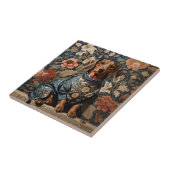 Mooie bruine teckel | Dachshund Portret Tegeltje (Zijkant)