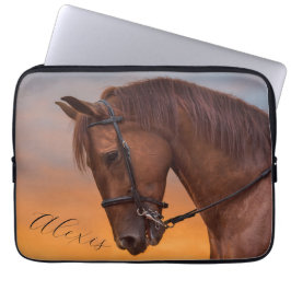 Mooie bruine Thoroughbred Horse Laptop Sleeve