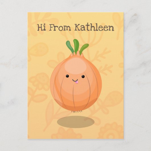 Mooie bruine uiengroene cartoon illustratie briefkaart (Voorkant)