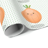 Mooie bruine uiengroene cartoon illustratie cadeaupapier (Rol Hoek)